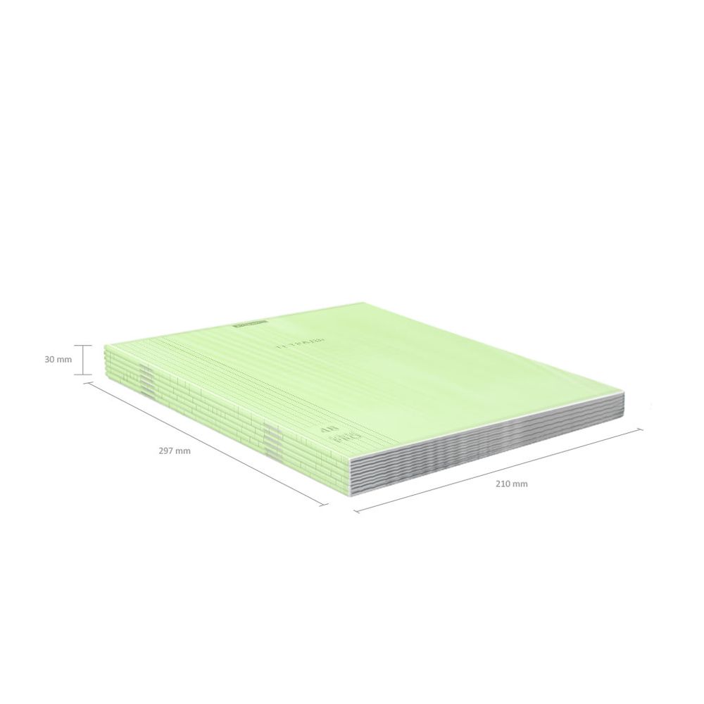 Тетрадь общая ученическая с пластиковой обложкой на скобе ErichKrause Классика CoverPrо Neon, зеленый, А4, 48 листов, клетка