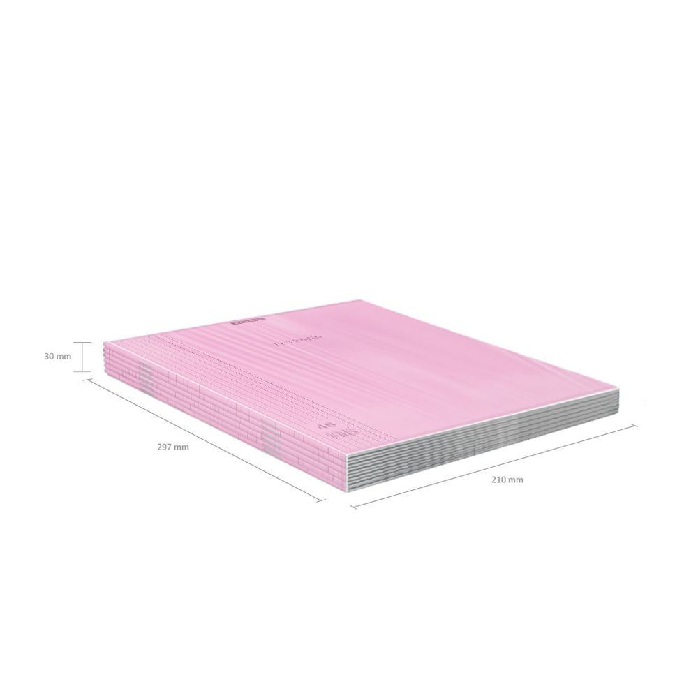 Тетрадь общая ученическая с пластиковой обложкой на скобе ErichKrause Классика CoverPrо Neon, розовый, А4, 48 листов, клетка