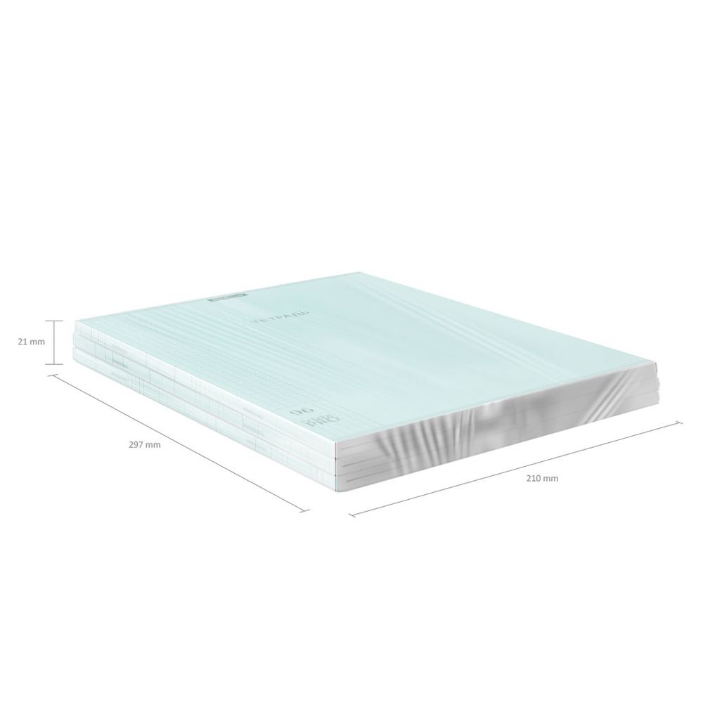 Тетрадь общая ученическая с пластиковой обложкой на скобе ErichKrause Классика CoverPrо Pastel, мятный, А4, 96 листов, клетка