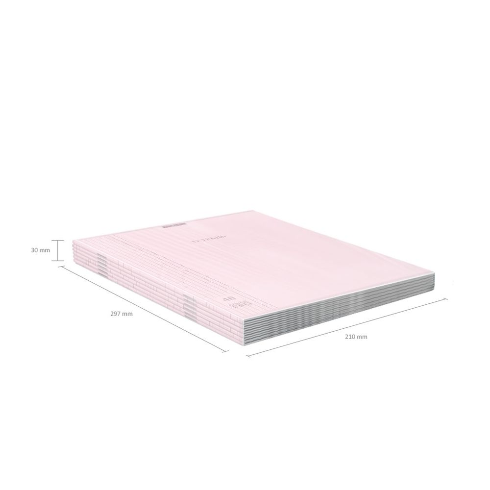 Тетрадь общая ученическая с пластиковой обложкой на скобе ErichKrause Классика CoverPrо Pastel, розовый, А4, 48 листов, клетка