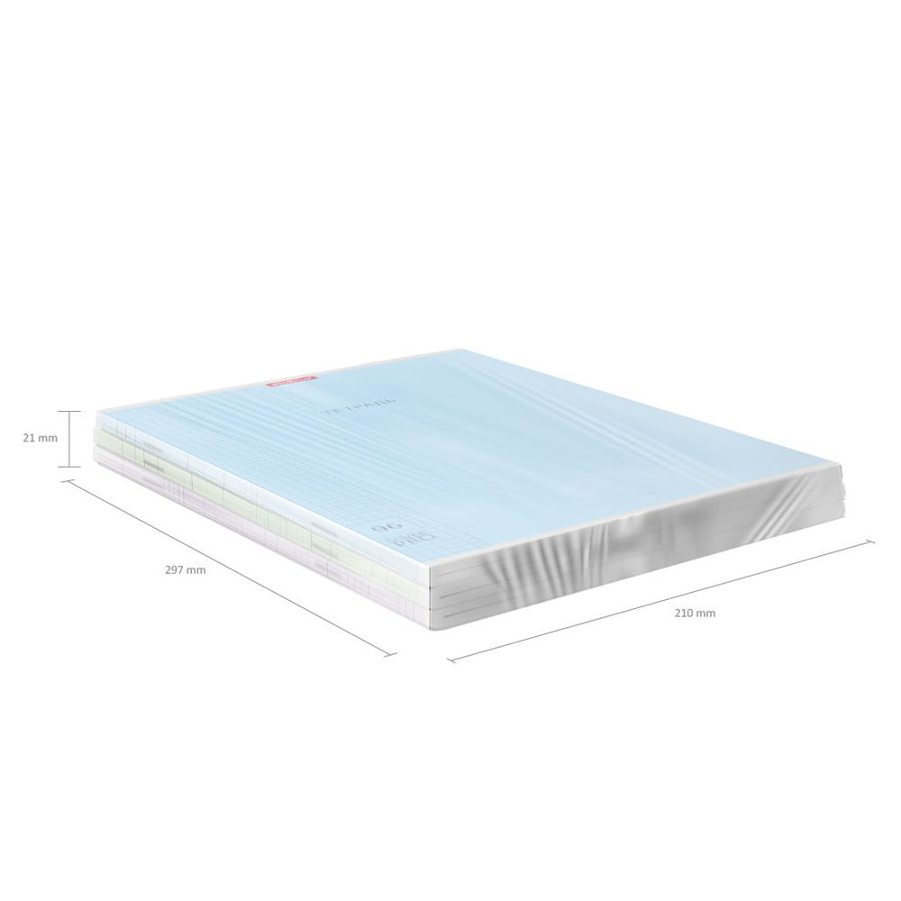 Тетрадь общая ученическая с пластиковой обложкой на скобе ErichKrause Классика CoverPrо ассорти, А4, 96 листов, клетка_MIX-PACK