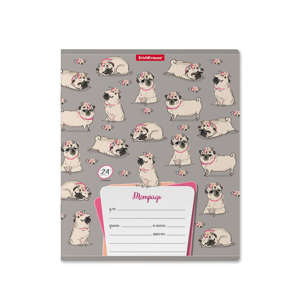 Тетрадь школьная ученическая ErichKrause Chilling Dog, 24 листа, клетка