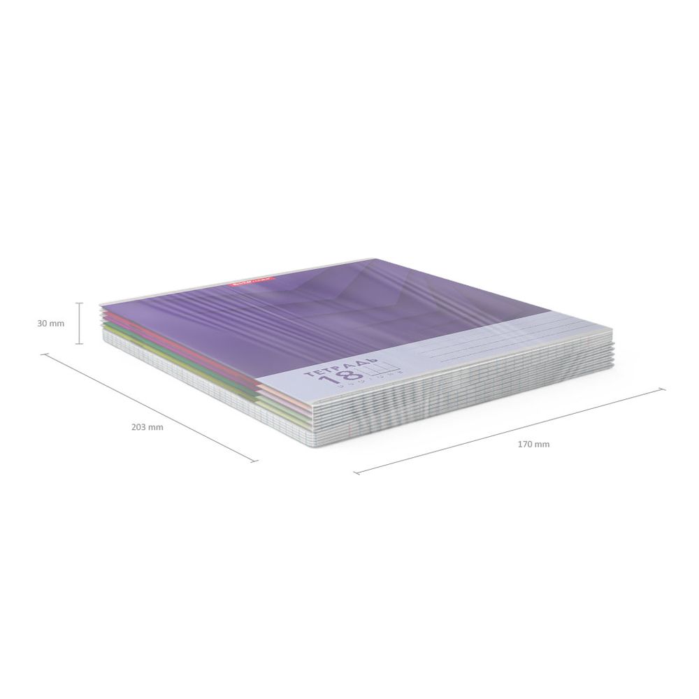 Тетрадь школьная ученическая ErichKrause Duotone Next ассорти, 18 листов, клетка _MIX-PACK