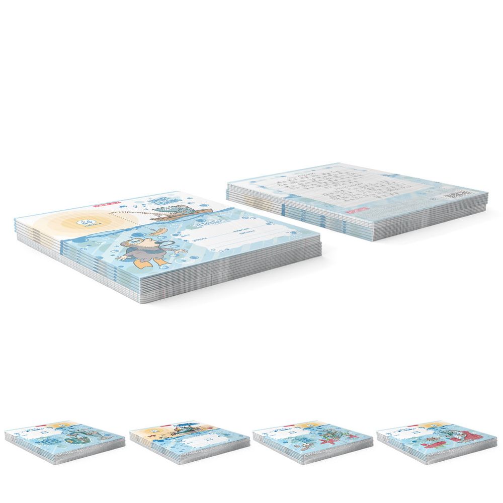 Тетрадь школьная ученическая ErichKrause Fish Story, 24 листа, линейка _MIX-PACK