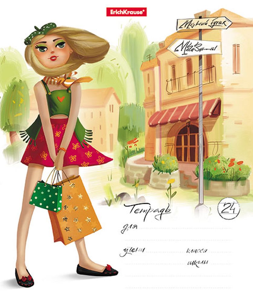 Тетрадь школьная ученическая ErichKrause Девочки-красавицы, 24 листа, линейка _MIX-PACK