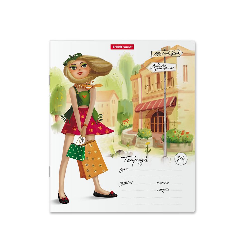 Тетрадь школьная ученическая ErichKrause Девочки-красавицы, 24 листа, линейка _MIX-PACK