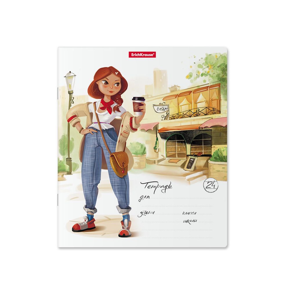 Тетрадь школьная ученическая ErichKrause Девочки-красавицы, 24 листа, линейка _MIX-PACK