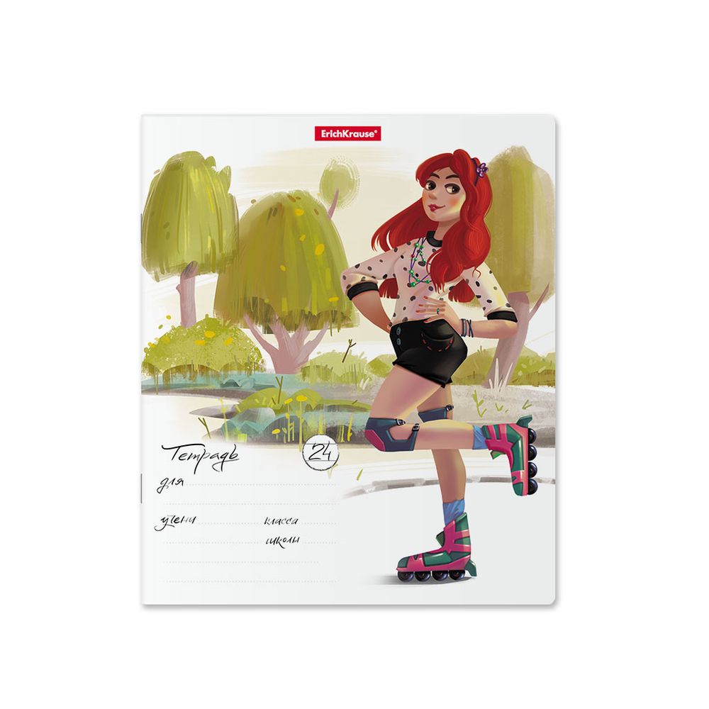 Тетрадь школьная ученическая ErichKrause Девочки-красавицы, 24 листа, линейка _MIX-PACK