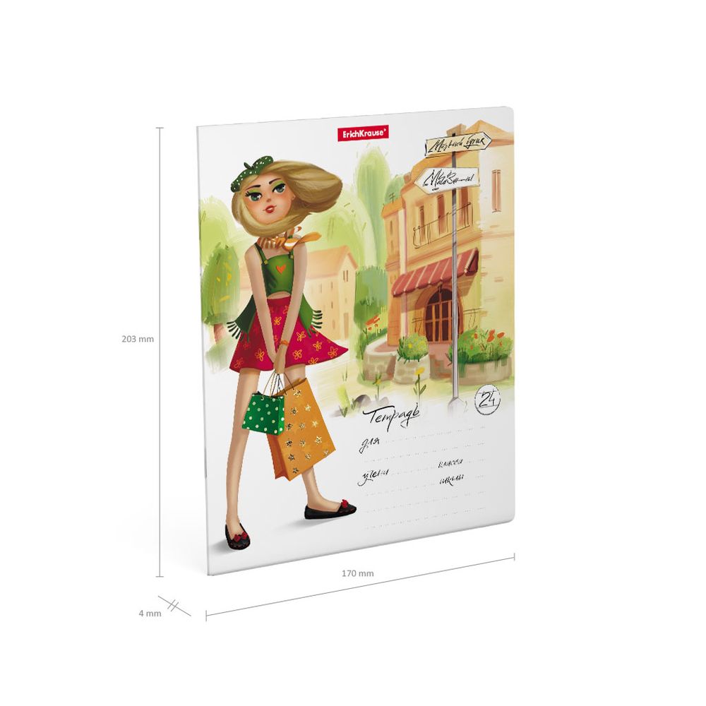 Тетрадь школьная ученическая ErichKrause Девочки-красавицы, 24 листа, линейка _MIX-PACK