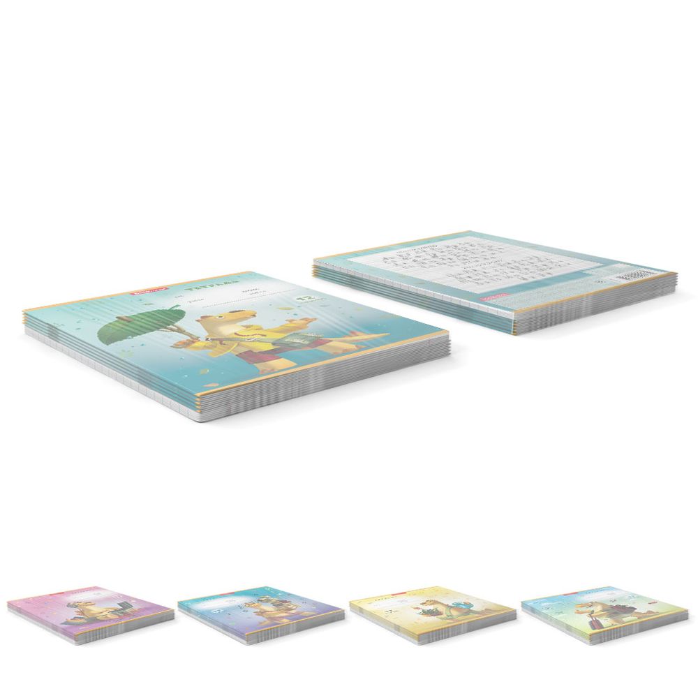 Тетрадь школьная ученическая ErichKrause Динозаврик, 12 листов, линейка _MIX-PACK