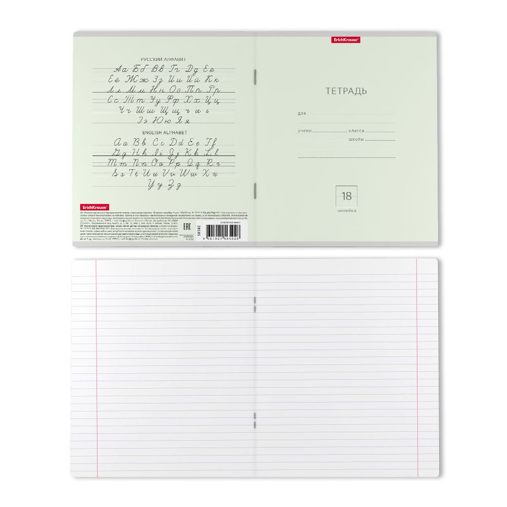 Тетрадь школьная ученическая ErichKrause Классика Pastel ассорти, 18 листов, линейка _MIX-PACK