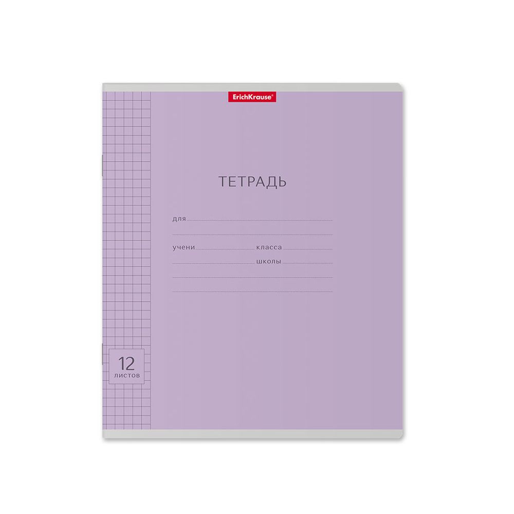 Тетрадь школьная ученическая ErichKrause Классика Visio ассорти, 12 листов, клетка _MIX-PACK