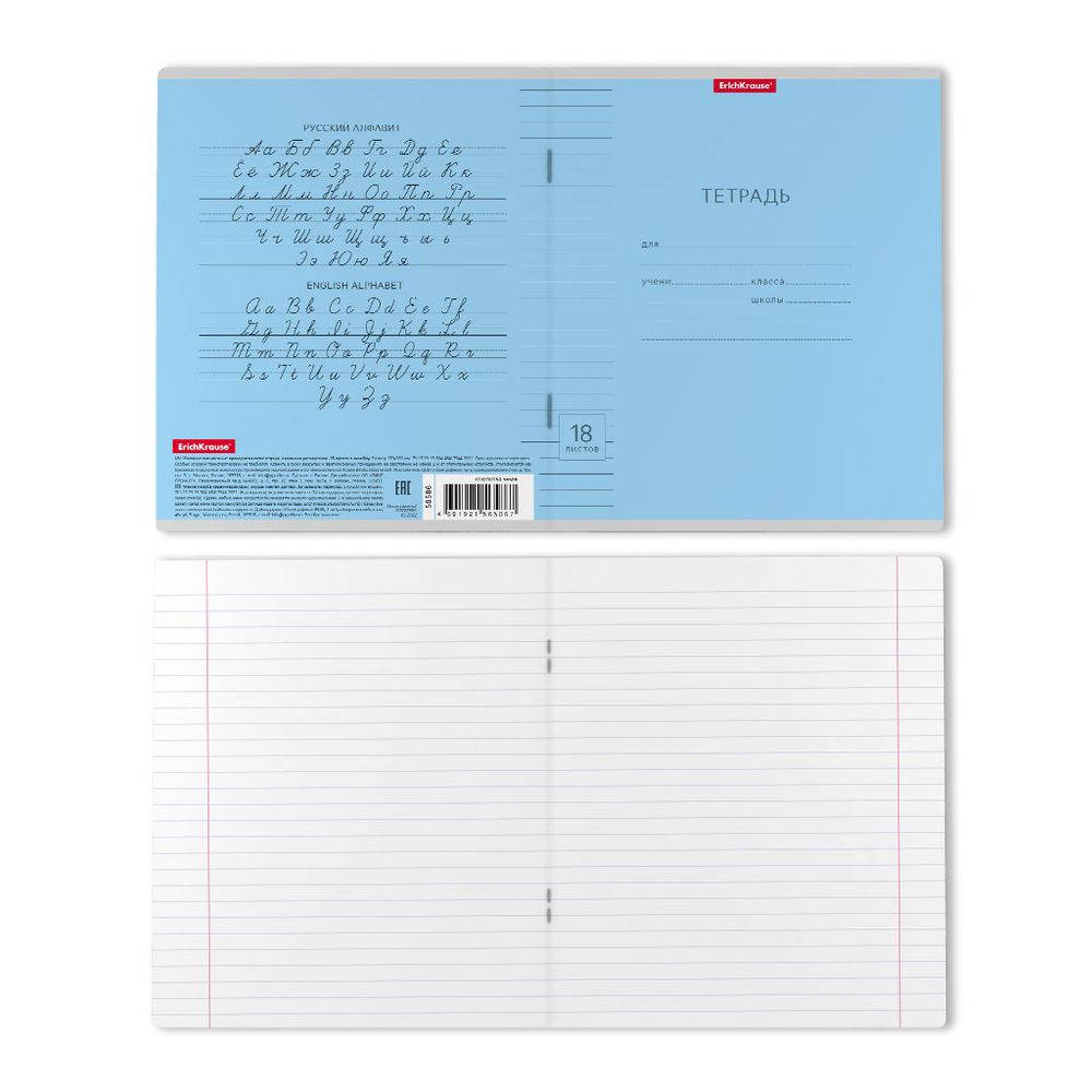 Тетрадь школьная ученическая ErichKrause Классика Visio ассорти, 18 листов, линейка _MIX-PACK