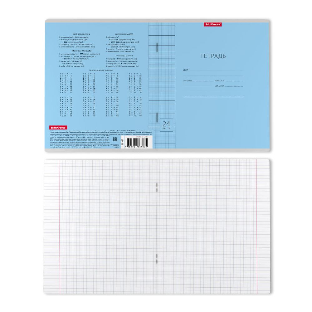 Тетрадь школьная ученическая ErichKrause Классика Visio ассорти, 24 листа, клетка _MIX-PACK