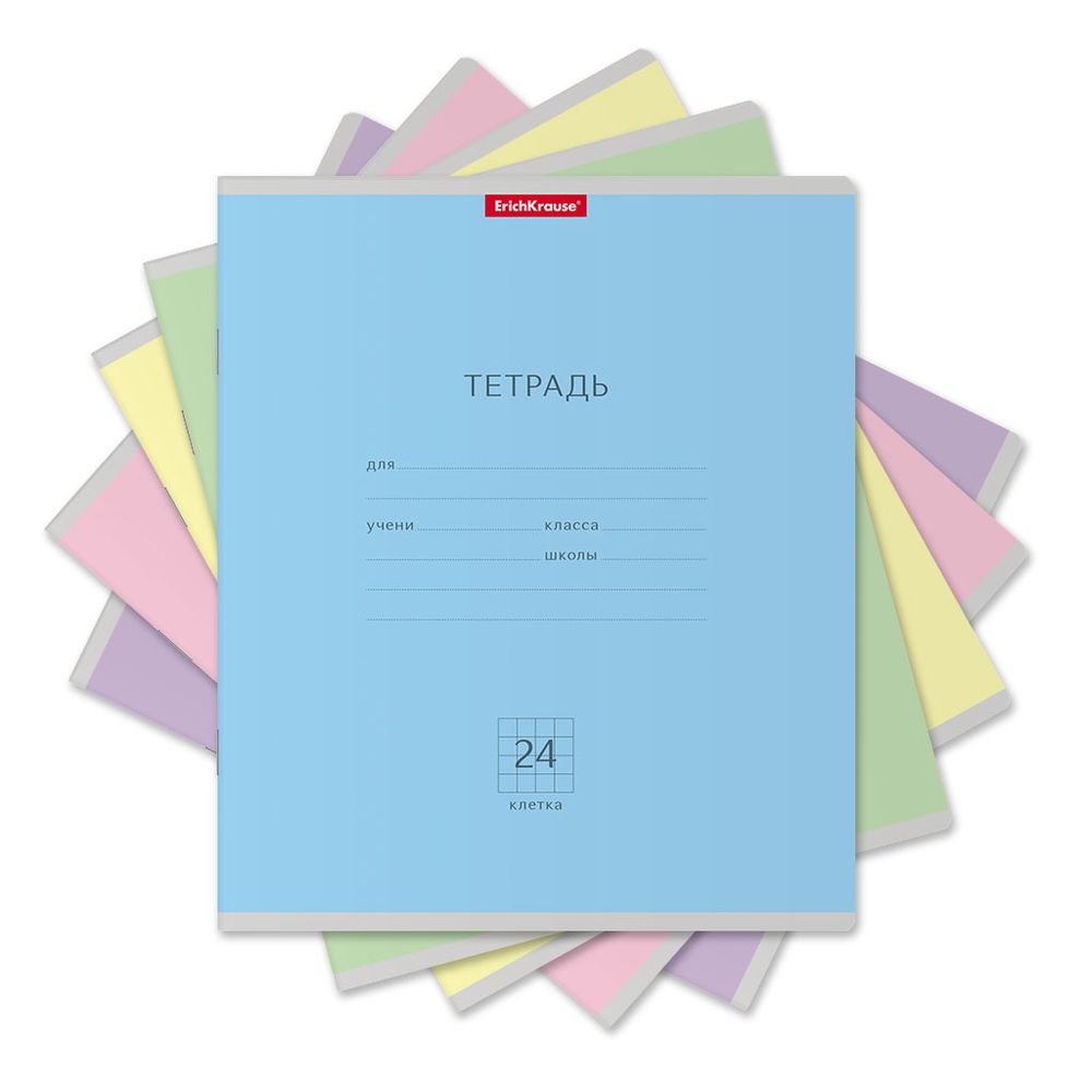 Тетрадь школьная ученическая ErichKrause Классика ассорти, 24 листа, клетка _MIX-PACK