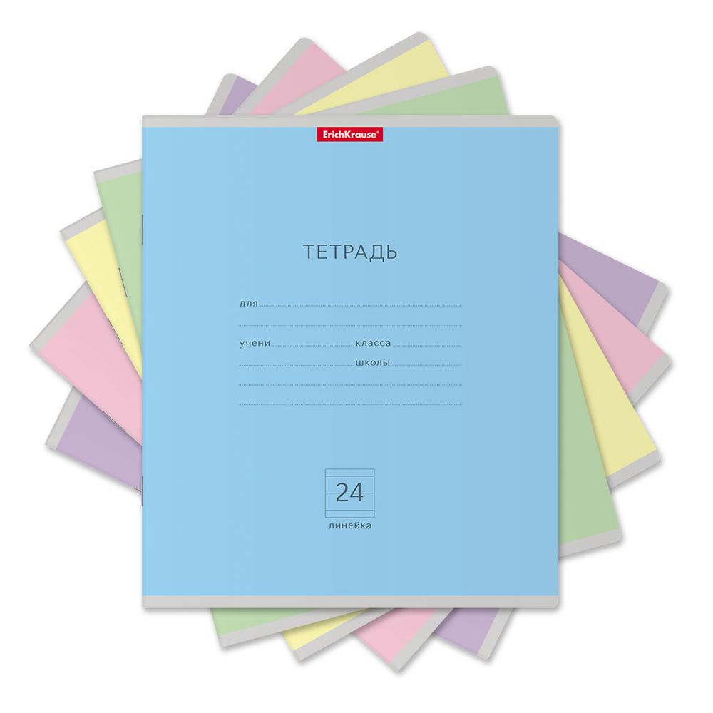 Тетрадь школьная ученическая ErichKrause Классика ассорти, 24 листа, линейка _MIX-PACK