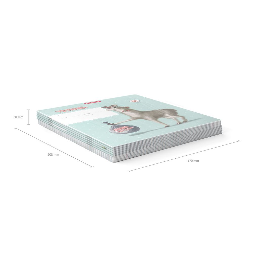 Тетрадь школьная ученическая ErichKrause Лама, 24 листа, клетка _MIX-PACK