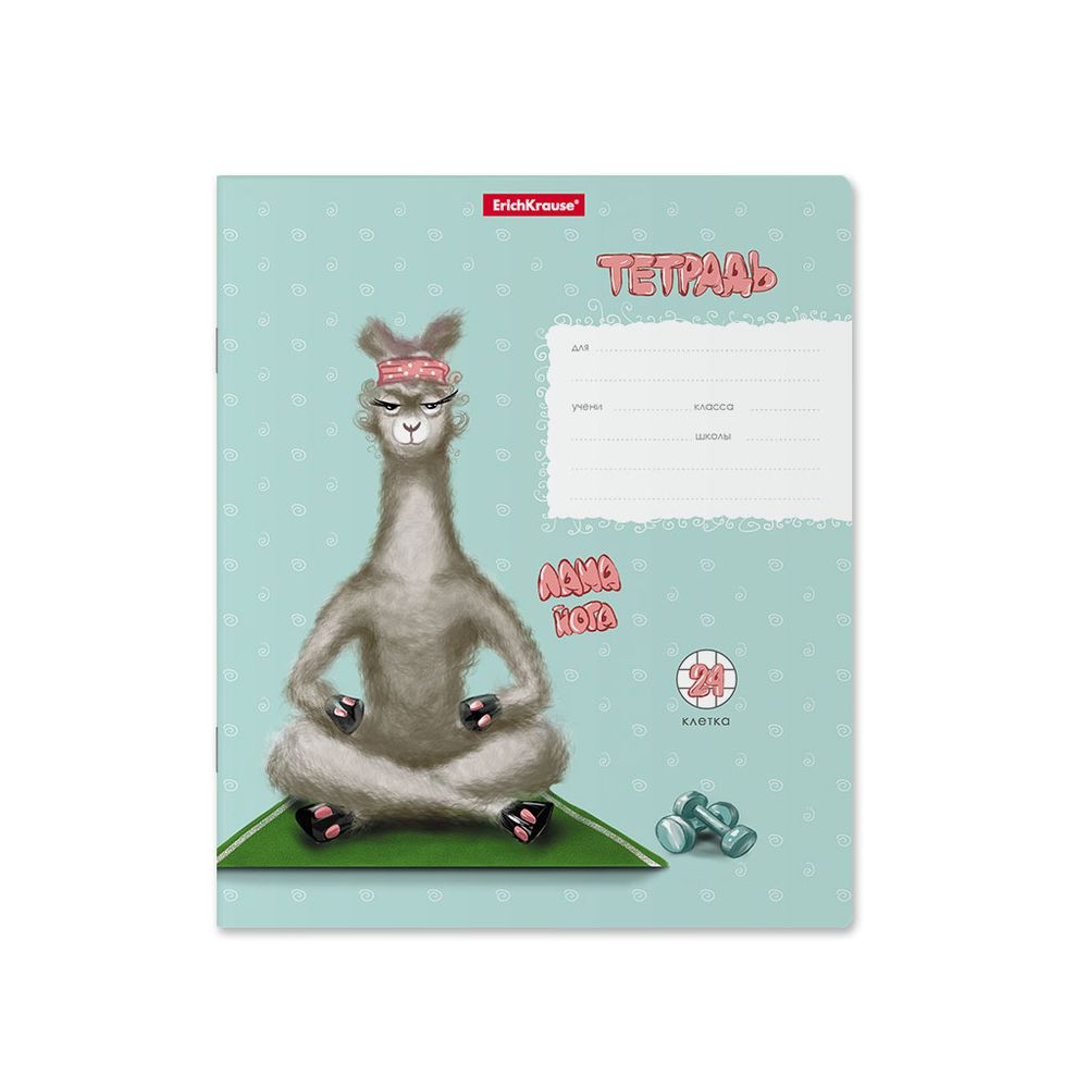 Тетрадь школьная ученическая ErichKrause Лама, 24 листа, клетка _MIX-PACK