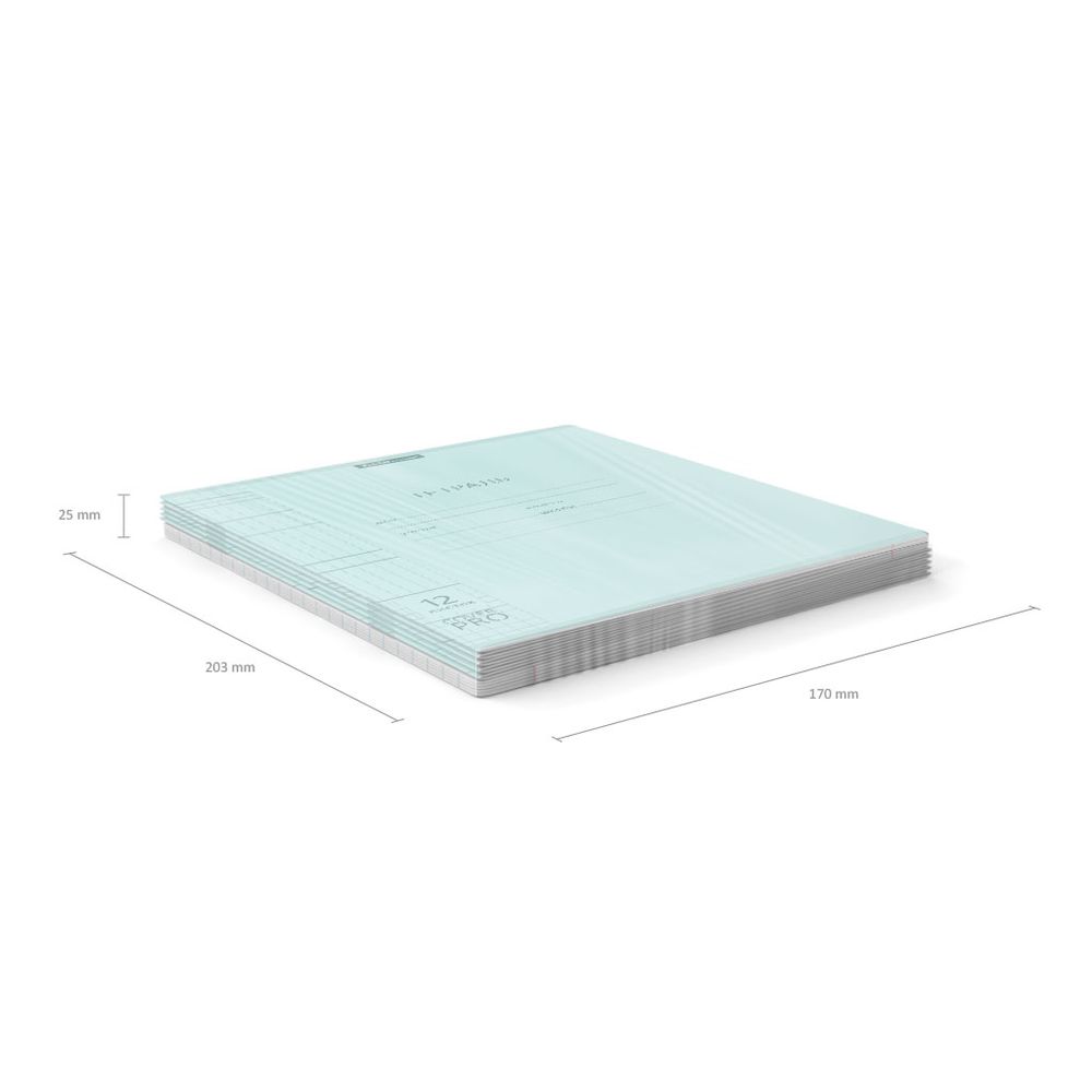 Тетрадь школьная ученическая с пластиковой обложкой на скобе ErichKrause Классика CoverPrо Pastel, мятный, А5+, 12 листов, клетка