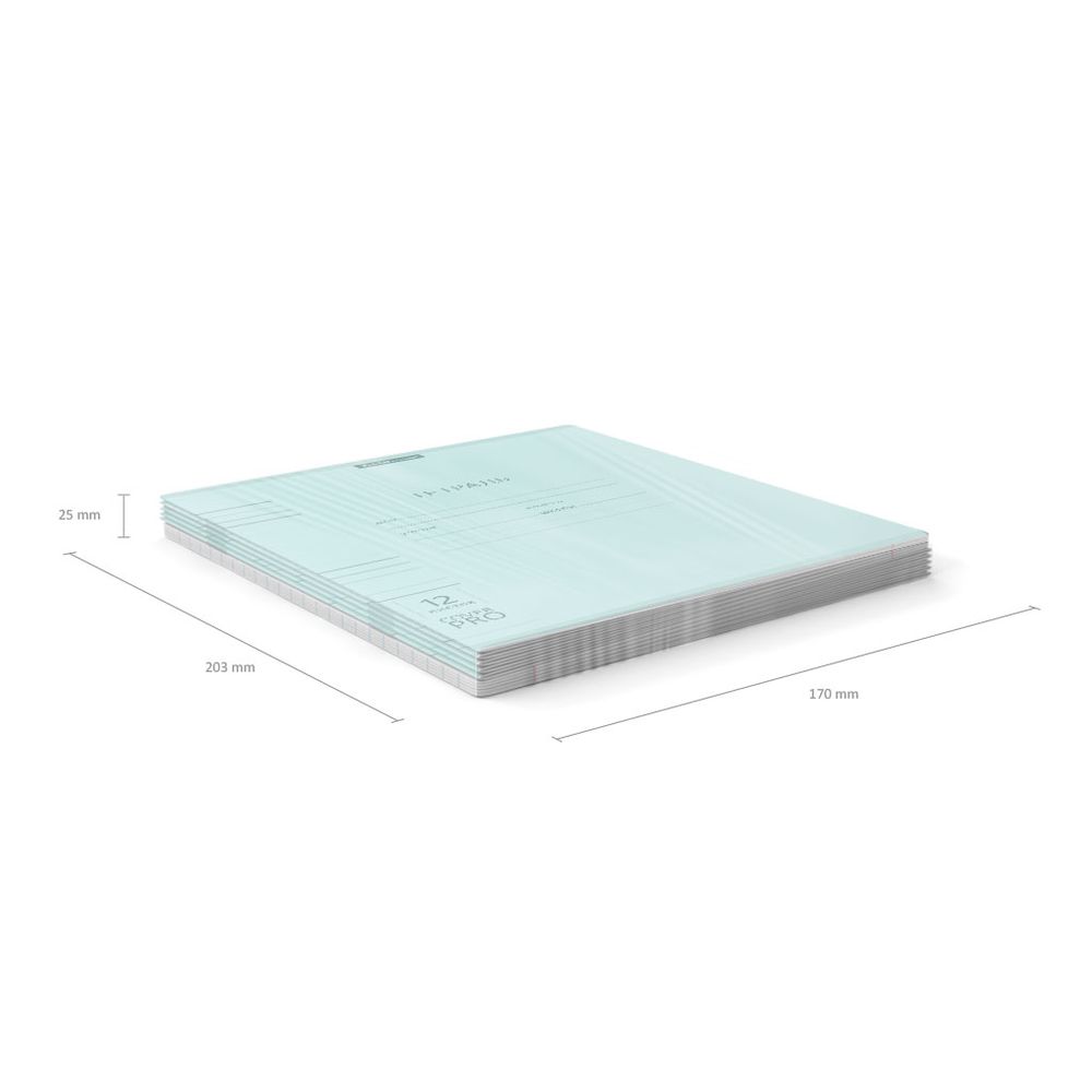Тетрадь школьная ученическая с пластиковой обложкой на скобе ErichKrause Классика CoverPrо Pastel, мятный, А5+, 12 листов, линейка