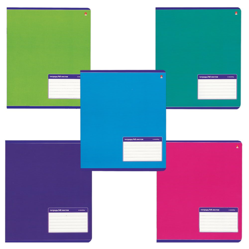 Тетрадь А5, 48 л., АЛЬТ, скоба, линия, выборочный лак, "КЛАССИКА" (5 видов)