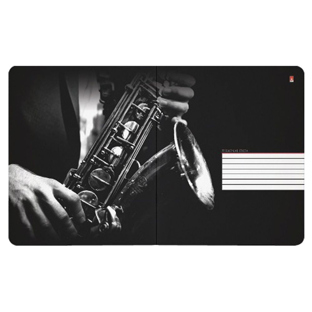 Тетрадь А5 48 л. АЛЬТ скоба, клетка, фольга, гибридный лак, бумага 70 г/м2, "JAZZ CAFE"