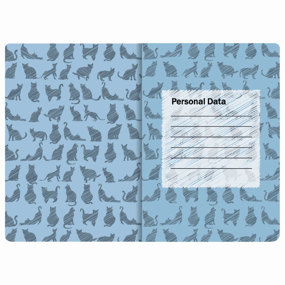 Тетрадь 40 л. в клетку обложка SoftTouch, бежевая бумага 70 г/м2, сшивка, А5 (147х210 мм), ВОЛК В ОЧКАХ, BRAUBERG