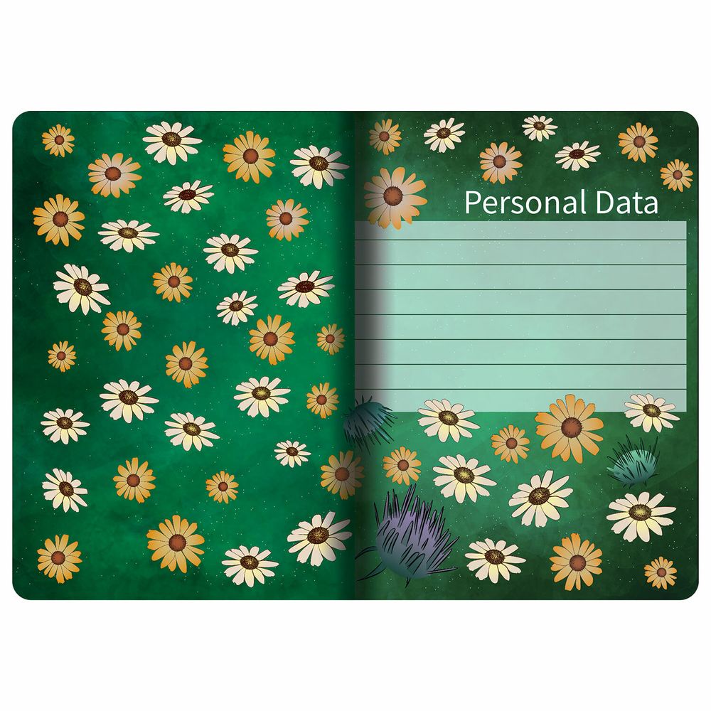 Тетрадь 40 л. в клетку обложка SoftTouch, бежевая бумага 70 г/м2, сшивка, А5 (147х210 мм), RED FLOWERS, BRAUBERG