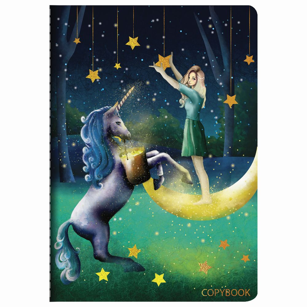 Тетрадь 40 л. в клетку обложка SoftTouch, фольга, бежевая бум. 70 г/м2, сшивка, А5 (147х210 мм), FAIRY TALE, BRAUBERG