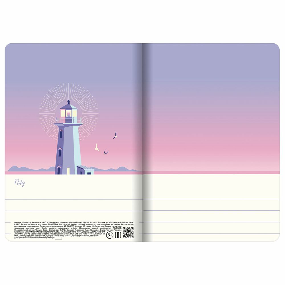 Тетради 40 л. в линию обложка SoftTouch, НАБОР 3 шт., бежевая бумага 70 г/м2, сшивка, А5 (147х210 мм), ПУТЕШЕСТВИЕ, BRAUBERG