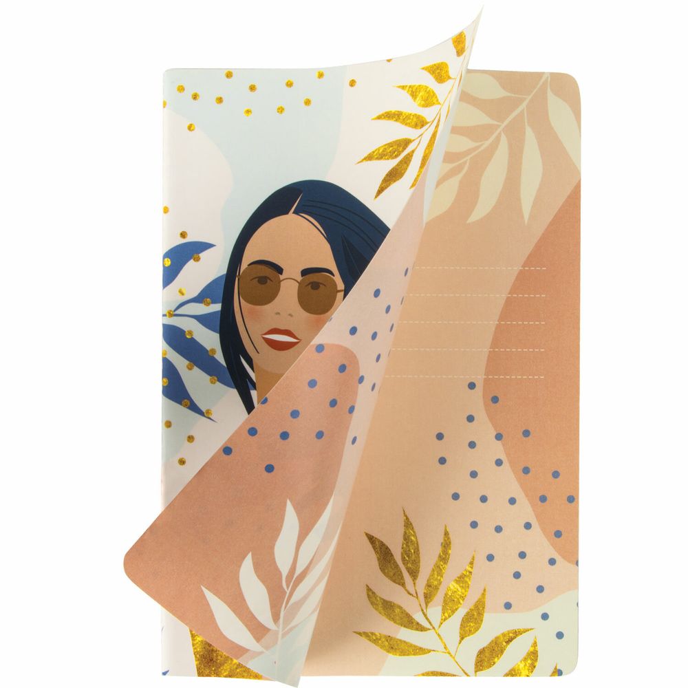 Тетради 40 л. в точку обложка SoftTouch, НАБОР 3 шт., бежевая бумага 70 г/м2, сшивка, А5 (147х210 мм), MEMORIES,BRAUBERG