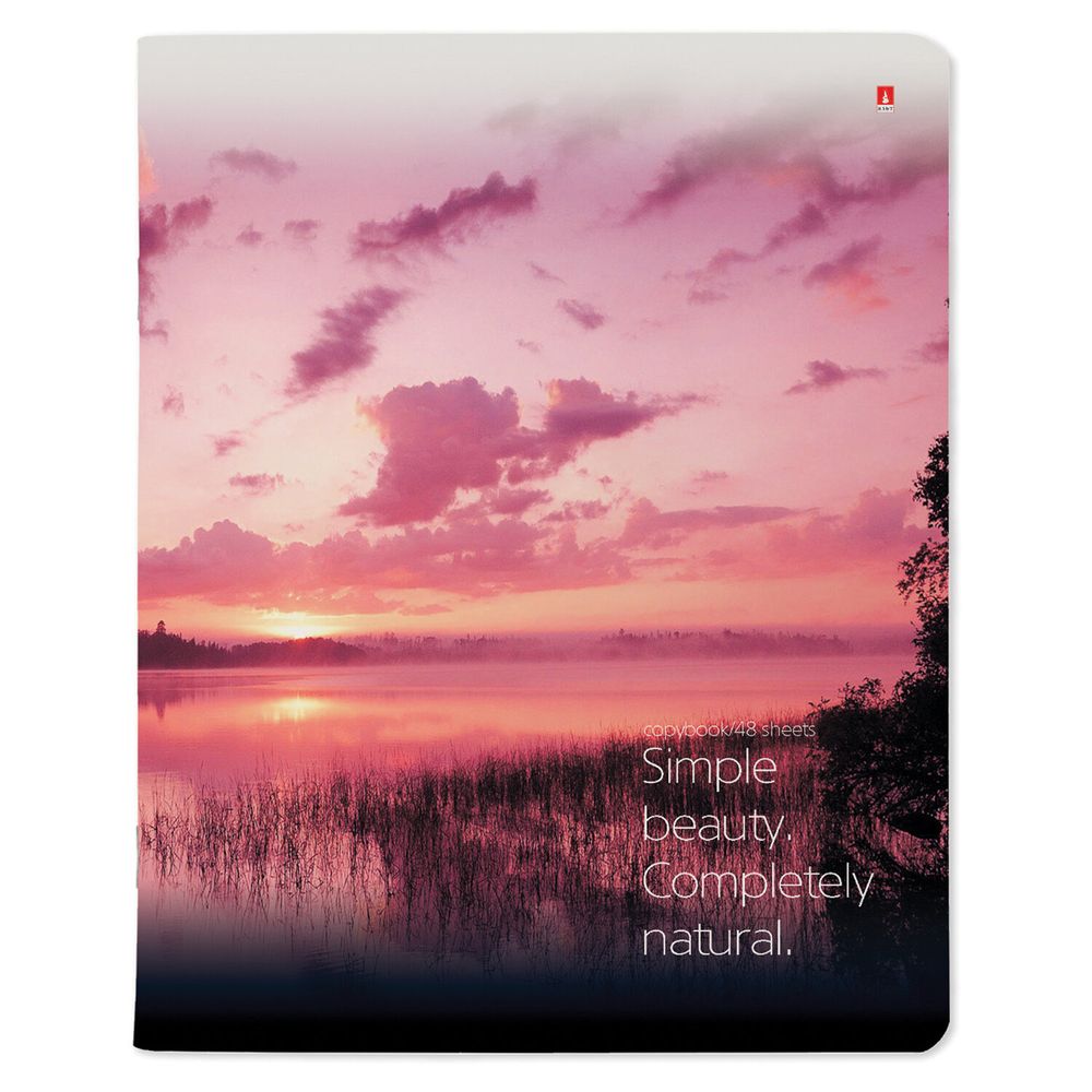 Тетрадь А5 48 л. АЛЬТ скоба, клетка, глянцевый лак, "Пейзажи" (5 видов)