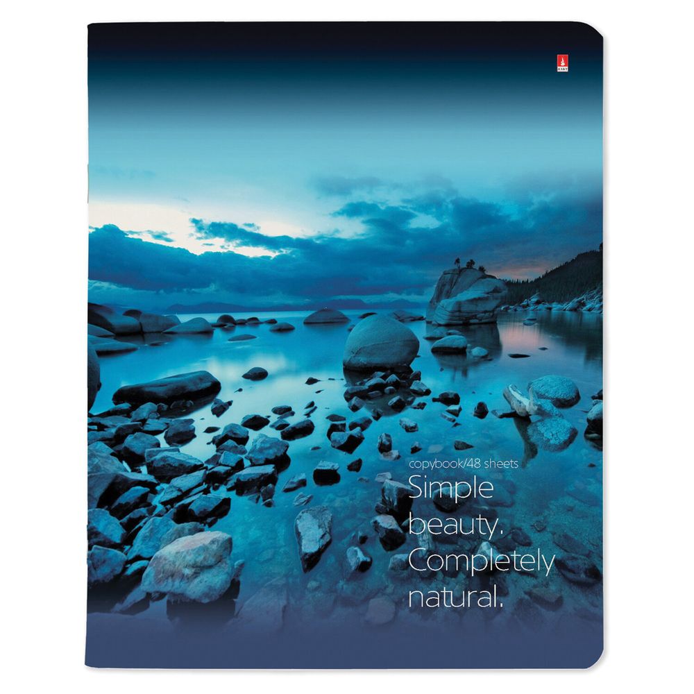 Тетрадь А5 48 л. АЛЬТ скоба, клетка, глянцевый лак, "Пейзажи" (5 видов)