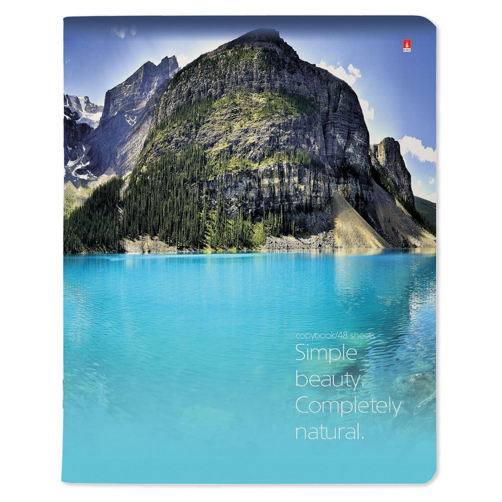 Тетрадь А5 48 л. АЛЬТ скоба, клетка, глянцевый лак, "Пейзажи" (5 видов)