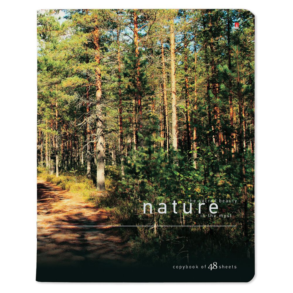 Тетрадь А5 48 л. АЛЬТ скоба, клетка, глянцевый лак, "Природа" (5 видов)