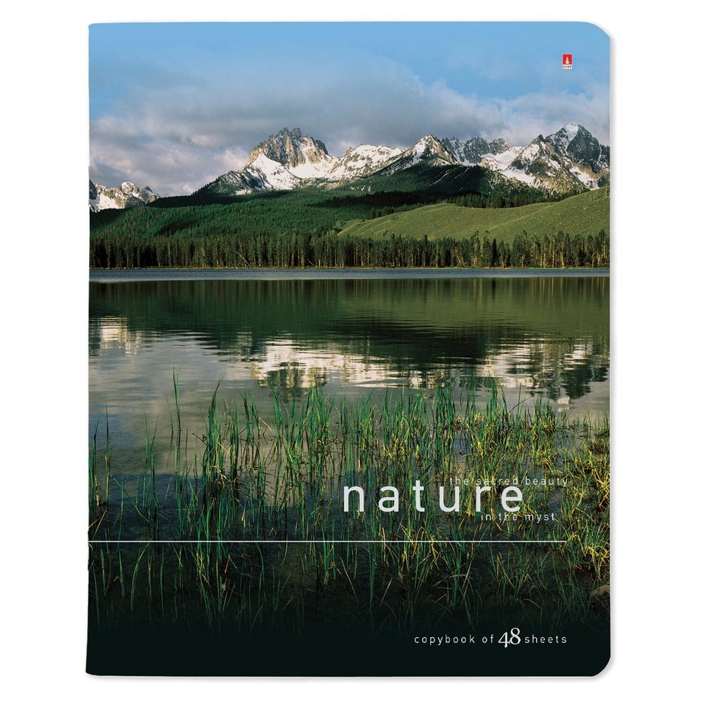 Тетрадь А5 48 л. АЛЬТ скоба, клетка, глянцевый лак, "Природа" (5 видов)