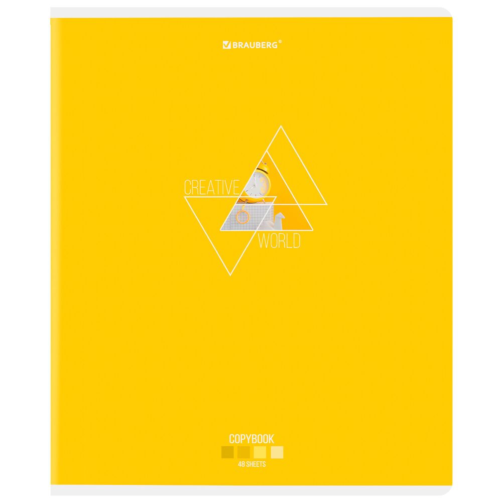 Тетрадь А5, 48 л., BRAUBERG, скоба, клетка, глянцевый лак, "Smart" (микс в спайке)