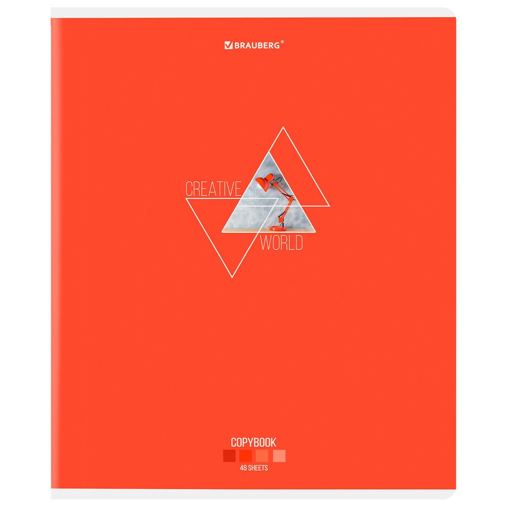 Тетрадь А5, 48 л., BRAUBERG, скоба, клетка, глянцевый лак, "Smart" (микс в спайке)