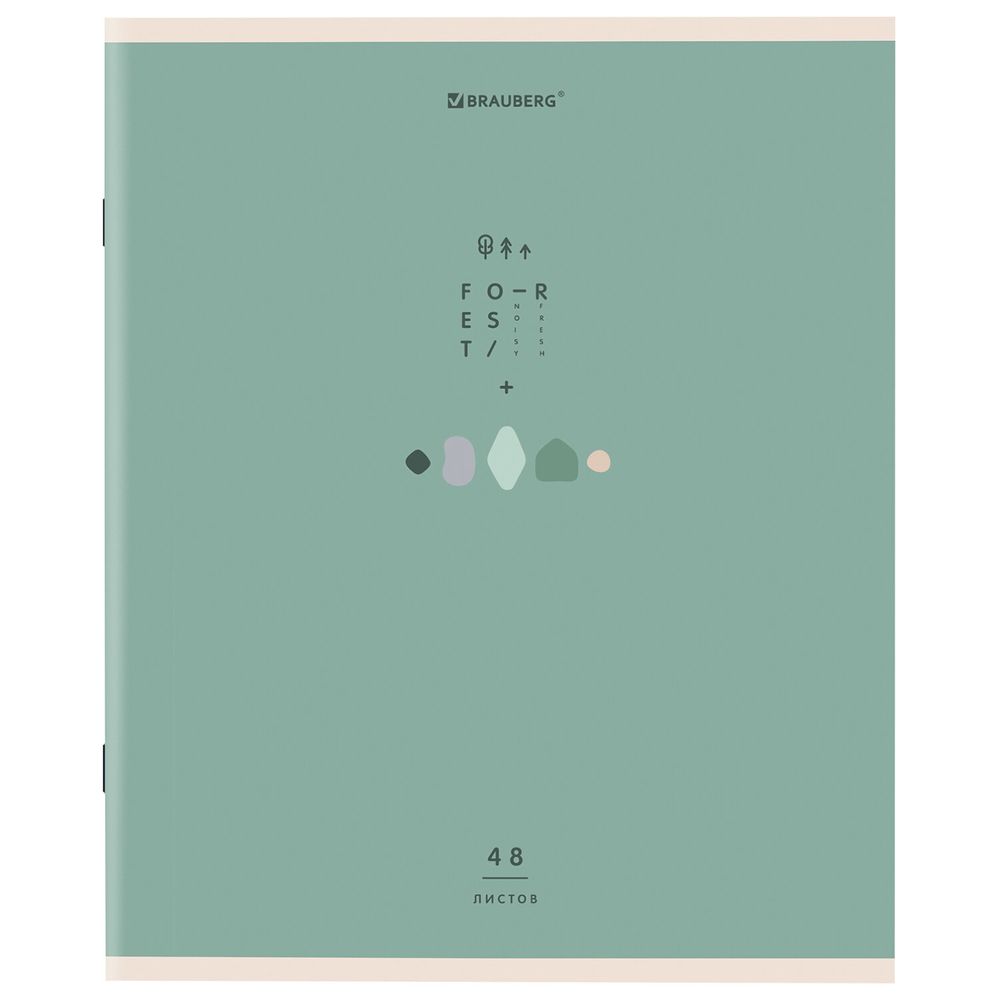 Тетрадь А5 48 л. BRAUBERG скоба, клетка, обложка картон, "Natural" (микс в спайке)