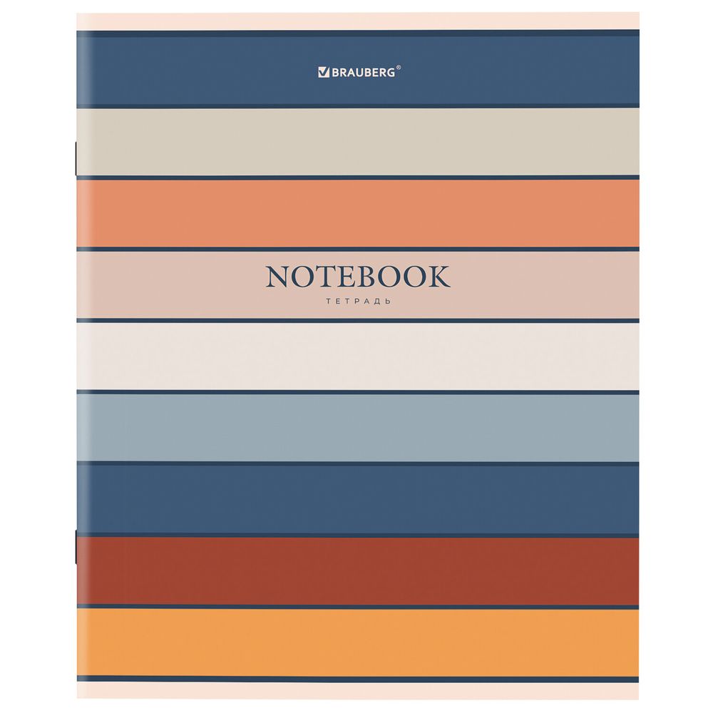 Тетрадь А5 48 л. BRAUBERG скоба, клетка, обложка картон, "Classic" (микс в спайке)