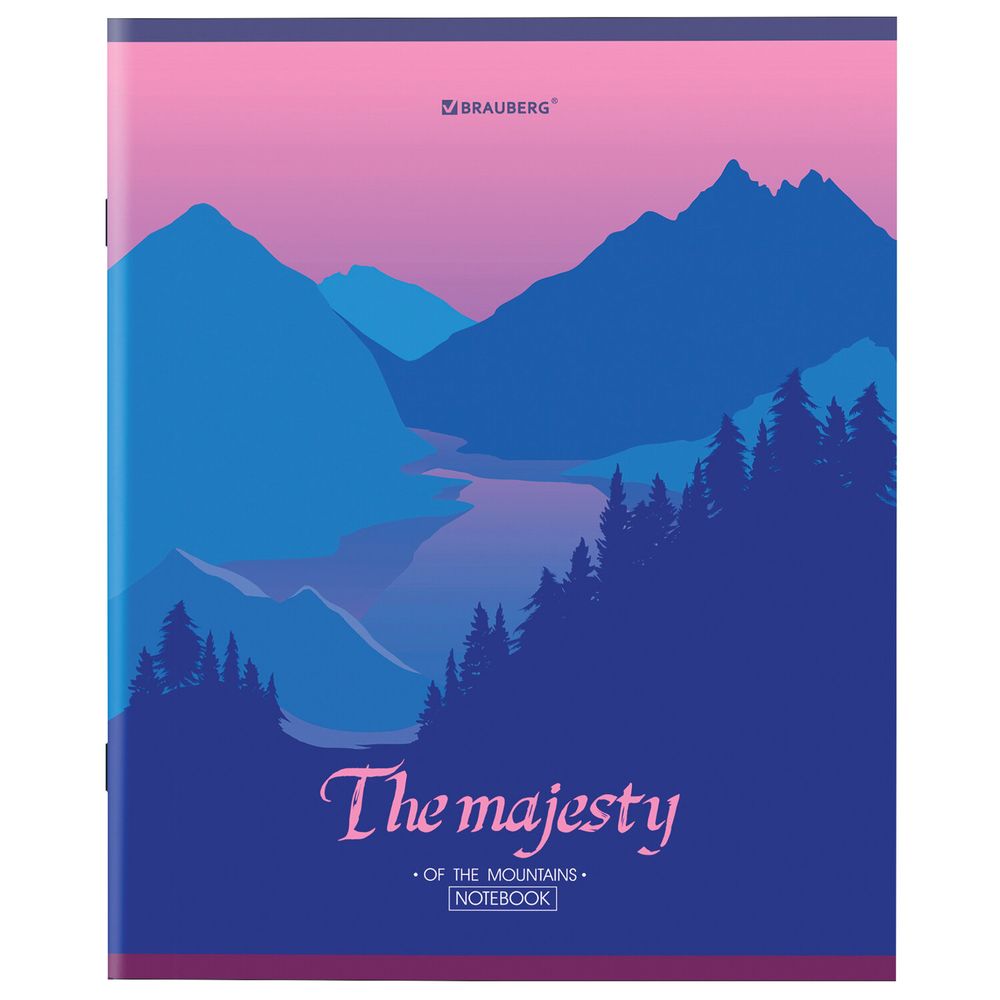 Тетрадь А5 48 л. BRAUBERG скоба, клетка, обложка картон, "Majesty" (микс в спайке)