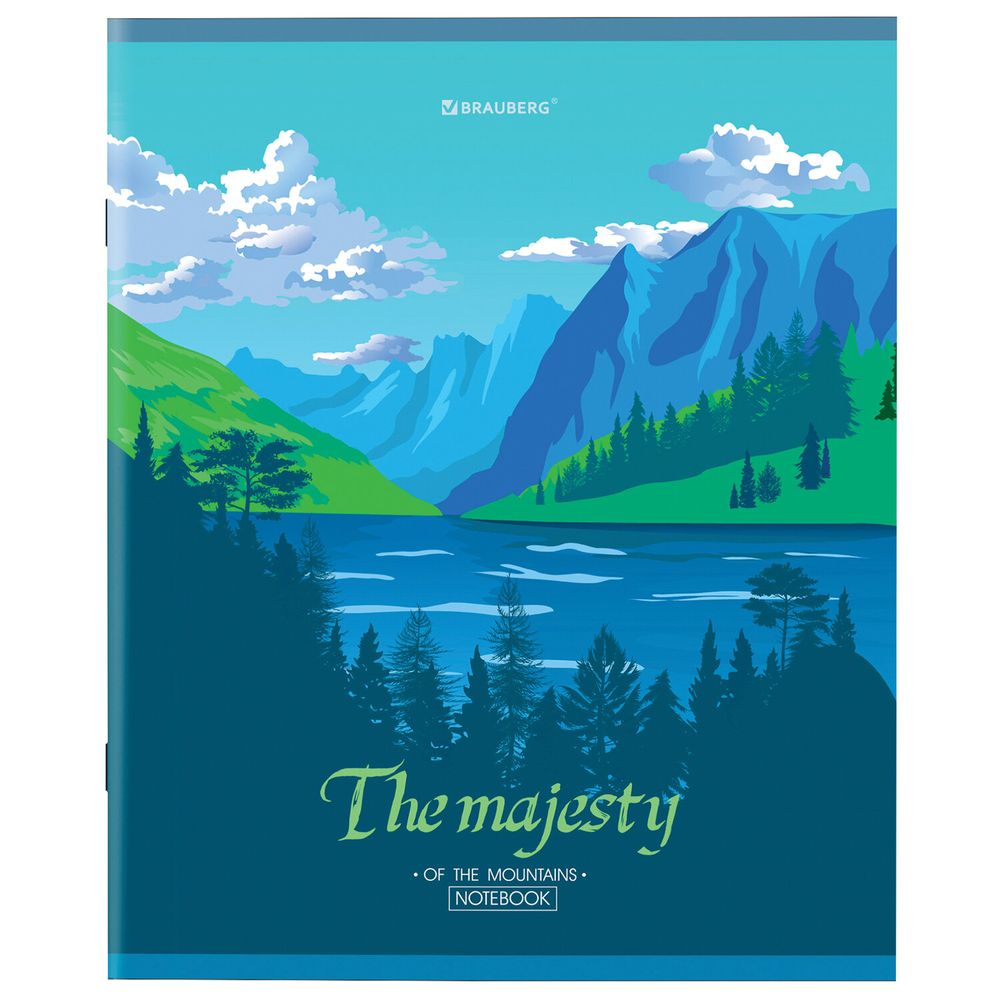 Тетрадь А5 48 л. BRAUBERG скоба, клетка, обложка картон, "Majesty" (микс в спайке)