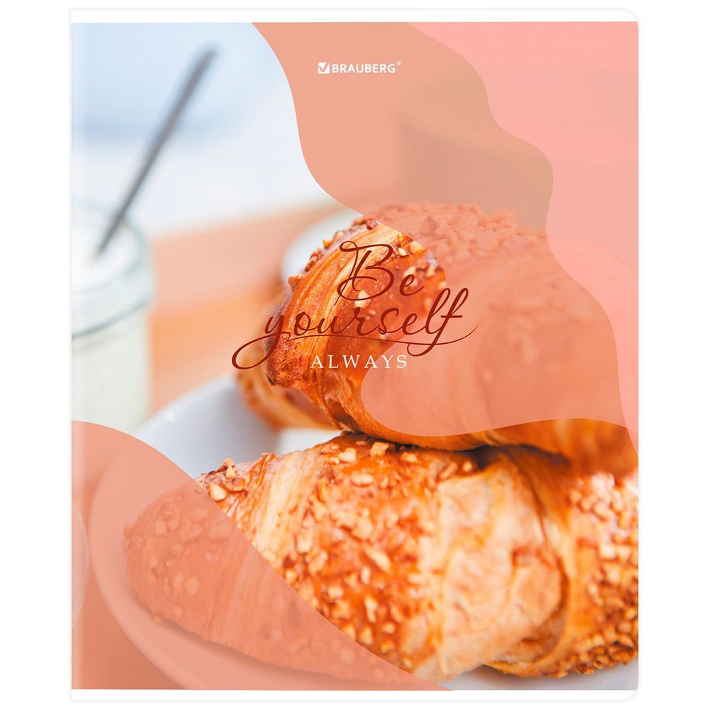 Тетрадь А5, 48 л., BRAUBERG, скоба, клетка, матовая ламинация, выборочный лак, "Sweets" (микс в спайке)