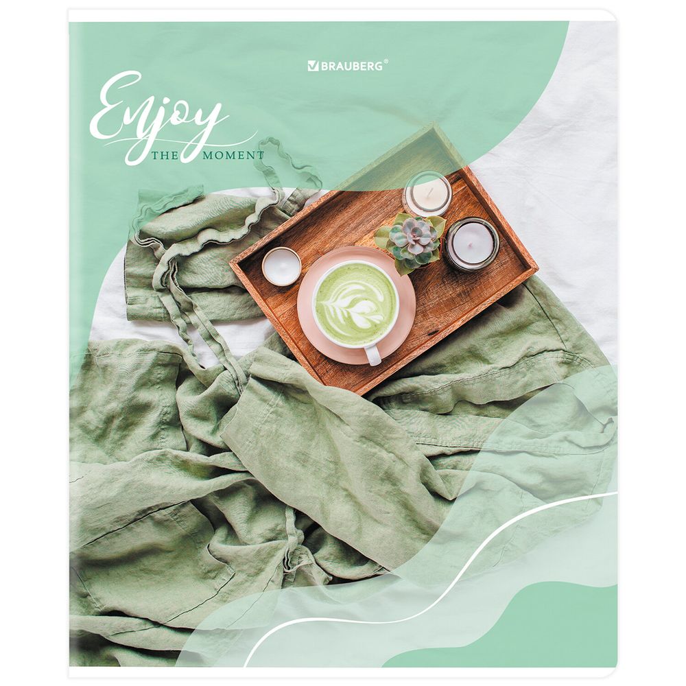 Тетрадь А5, 48 л., BRAUBERG, скоба, клетка, матовая ламинация, выборочный лак, "Sweets" (микс в спайке)