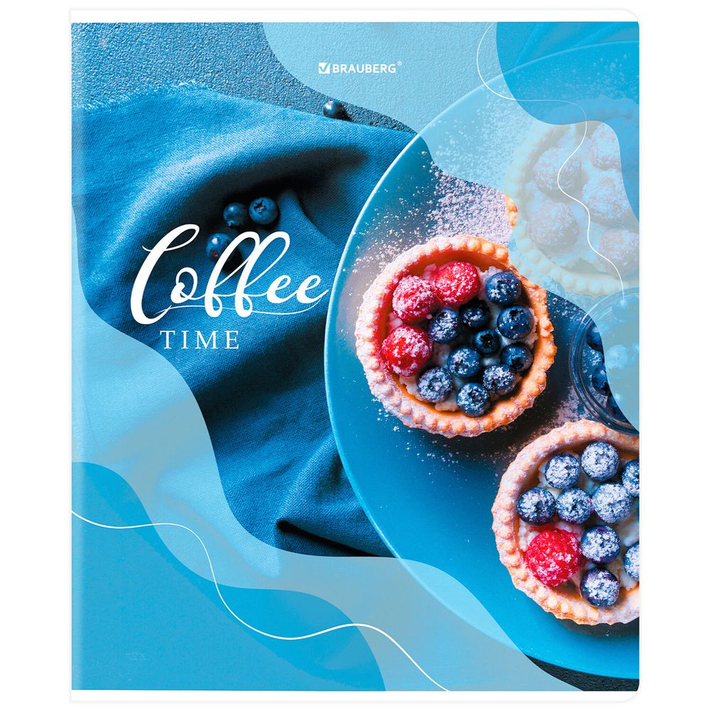 Тетрадь А5, 48 л., BRAUBERG, скоба, клетка, матовая ламинация, выборочный лак, "Sweets" (микс в спайке)