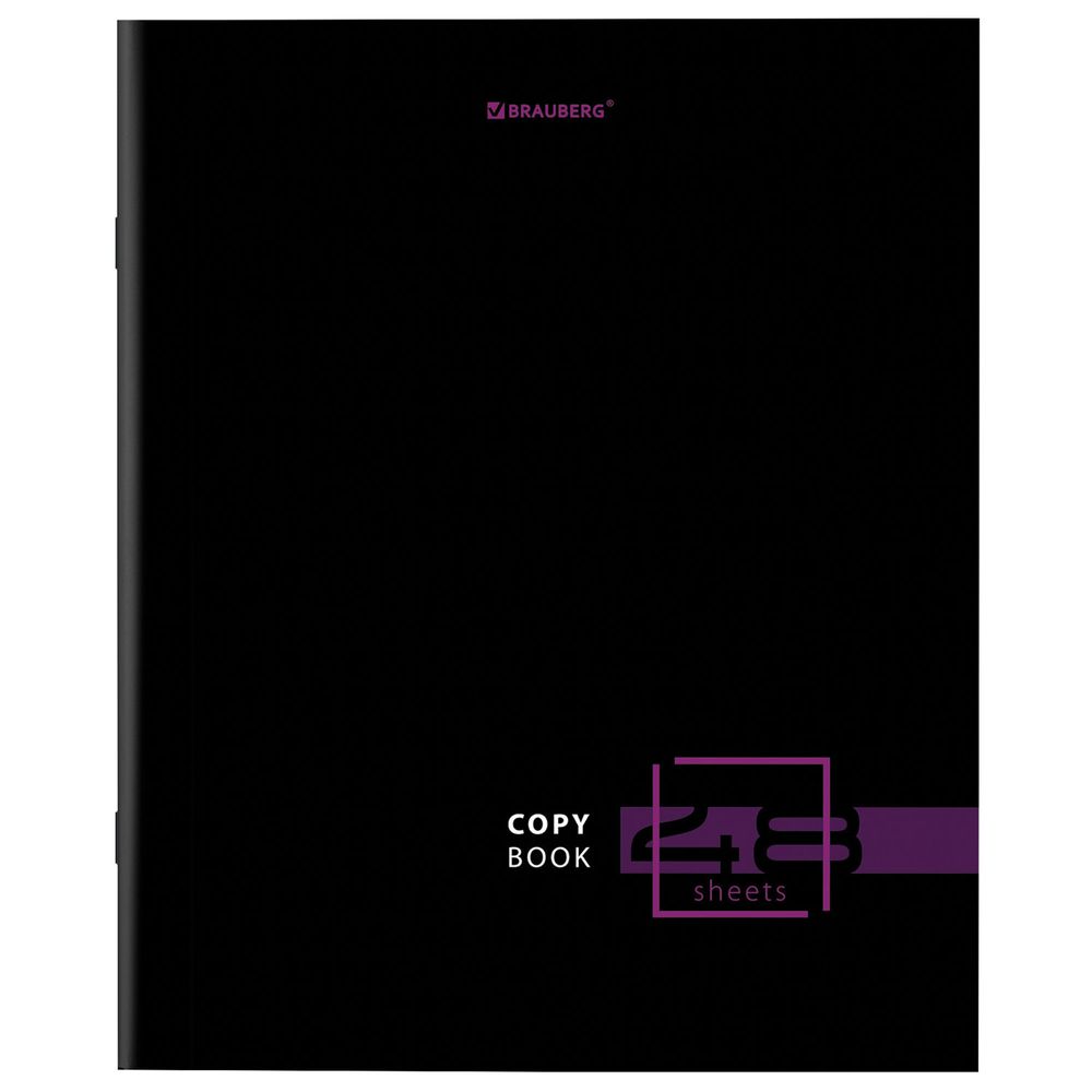 Тетрадь А5 48 л. BRAUBERG скоба, линия, обложка картон, "Dark" (микс в спайке)