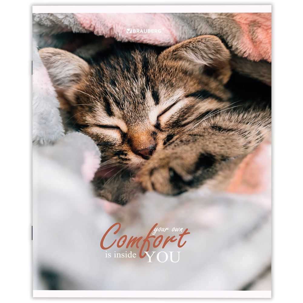 Тетрадь А5 48 л. BRAUBERG скоба, линия, обложка картон, "Питомцы" (микс в спайке)