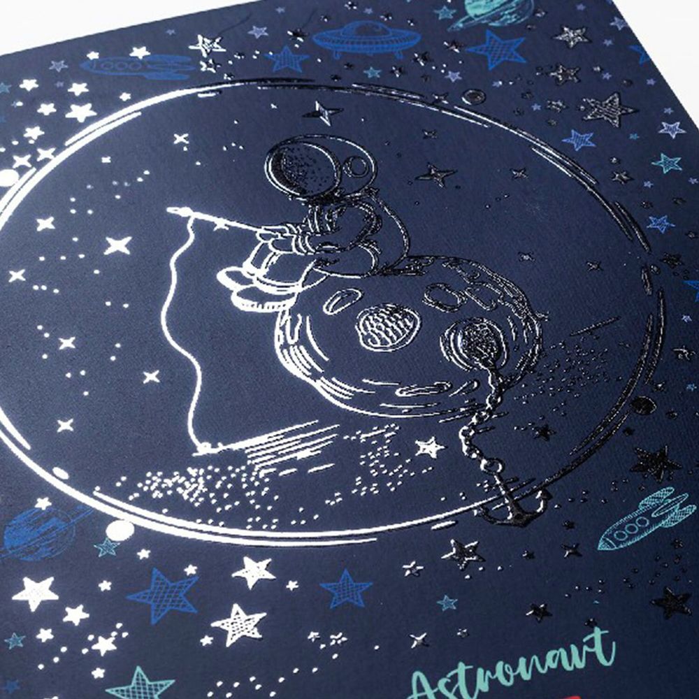 Тетрадь А5 48 л. HATBER скоба, клетка, матовая ламинация, 3D, "Астронавт" (5 видов в спайке)