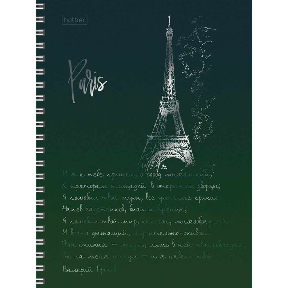 Тетрадь А5, 96 л., HATBER, гребень, клетка, матовая ламинация, 3D, 