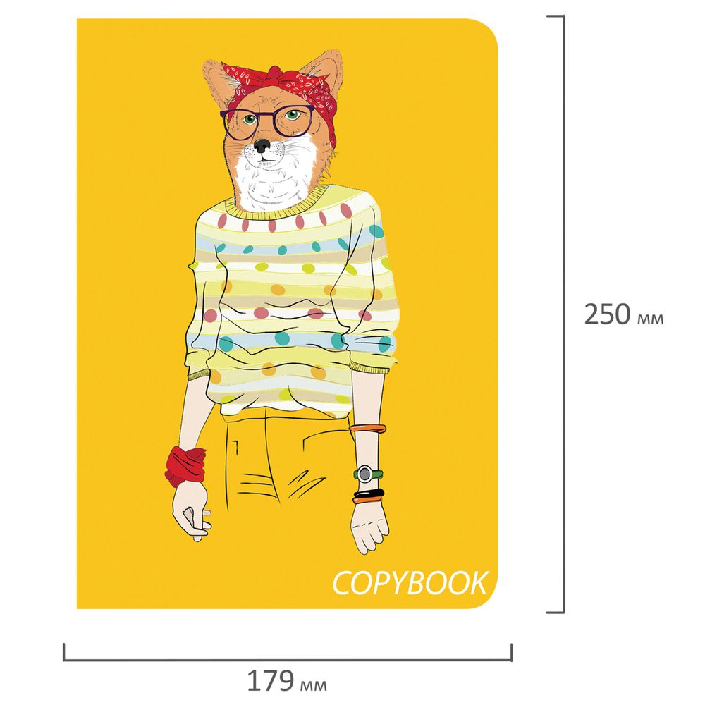 Тетрадь 60 л. в клетку обложка SoftTouch, бежевая бумага 70 г/м2, сшивка, В5 (179х250 мм), FOXY, BRAUBERG